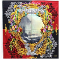 Pre-Owned Gianfranco Ferré Silk Scarf Stole Red x Black Multicolor GIANFRANCO FERRE Ladies (Good)