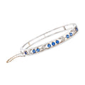 Ross-Simons C. 1940 Vintage 1.80 ct. t.w. Sapphire and .20 ct. t.w. Diamond Bangle Bracelet in 14kt White Gold, Women's, Adult, Pre-Owned
