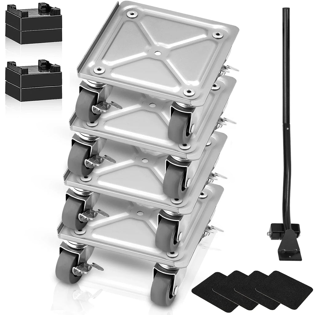 SKYSHALO Furniture Dolly, 500 Lbs Capacity Furniture Lift Mover Tool Set for Moving Heavy Furniture Refrigerator Sofa,Furniture Moving Dollies with 360° PP Swivel Wheels & Carbon Steel Panel