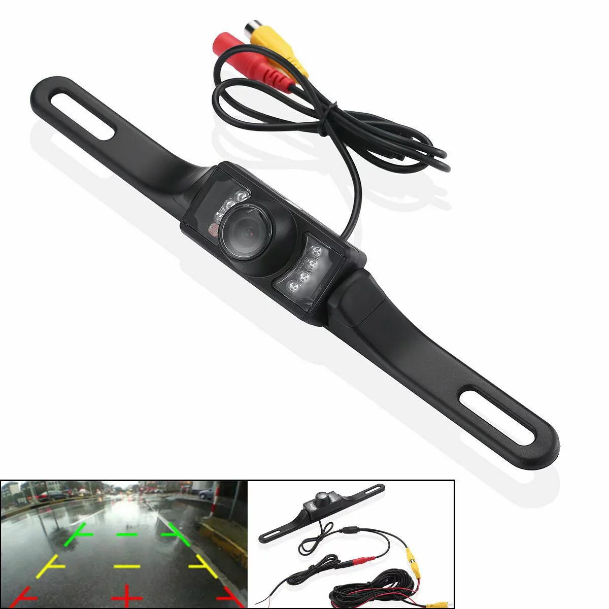 Waterproof License Plate Mount Reverse Rear Night View Color Car Backup Camera