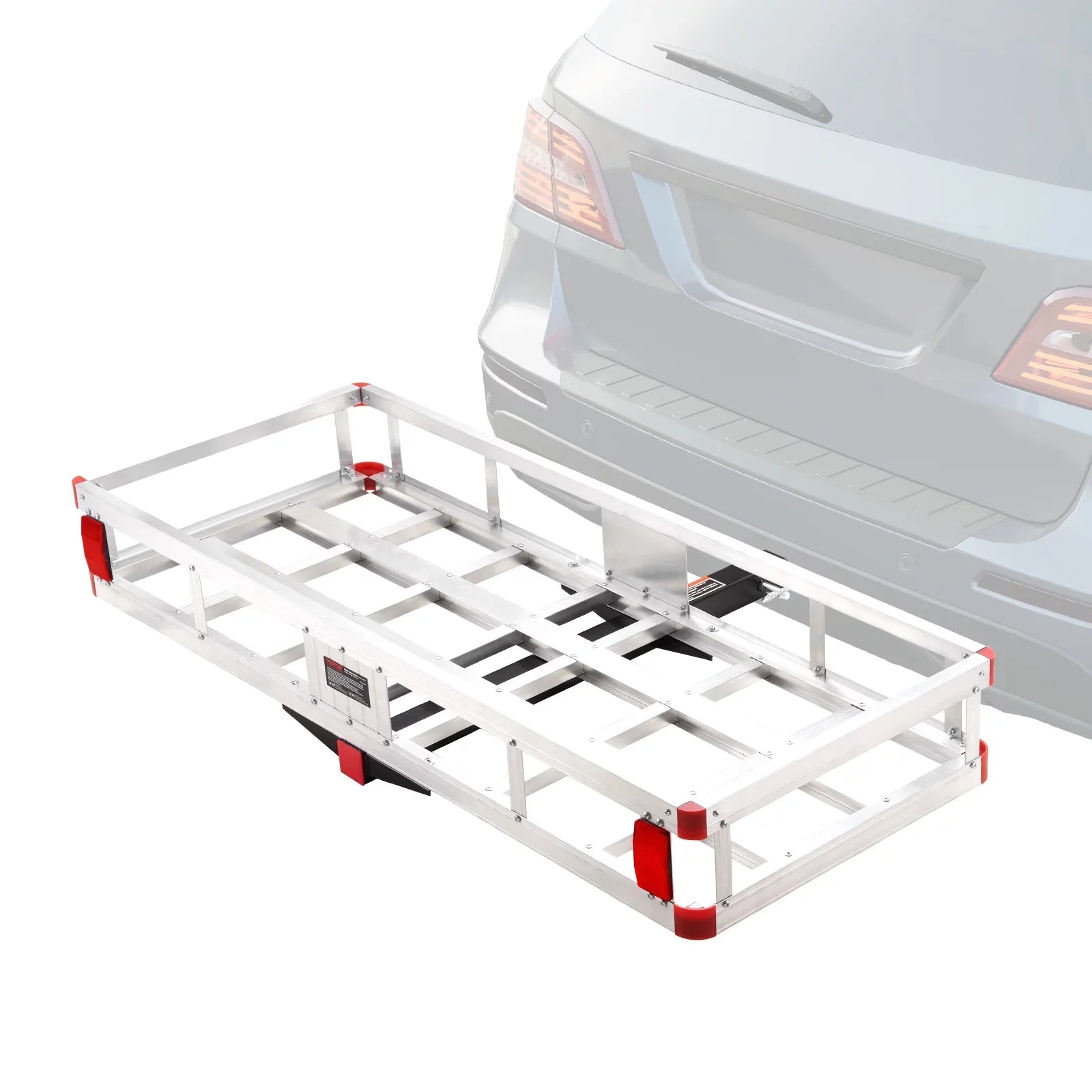 BENTISM Hitch Mount Cargo Carrier 47 x 20 x 6 in 500lb Aluminum Strong Fits 2" Receiver Cargo Basket for SUVs Sedans Vehicles