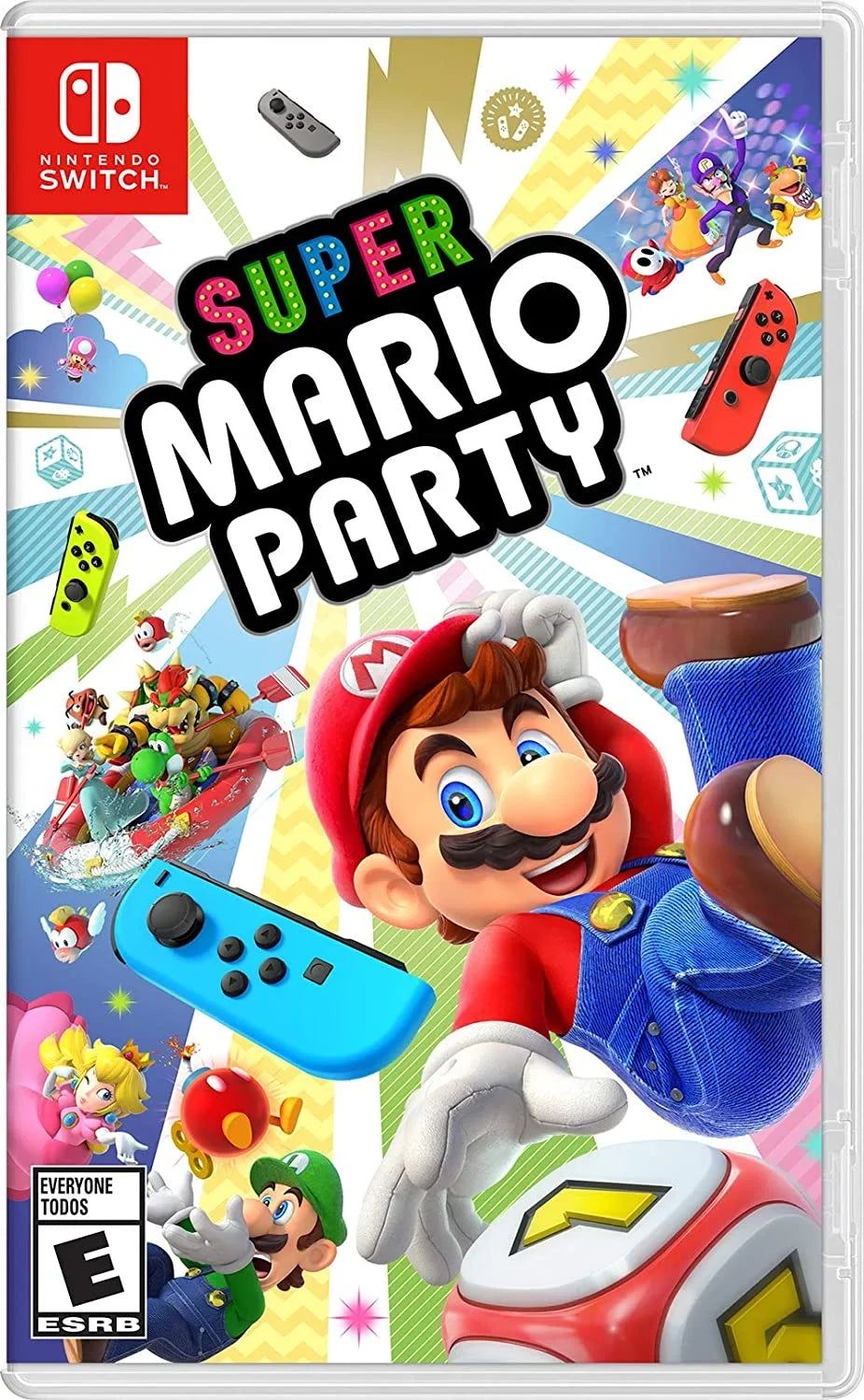 Nintendo Switch OLED Console White with Super Mario Party and Screen Cleaning Cloth - Import with US Plug