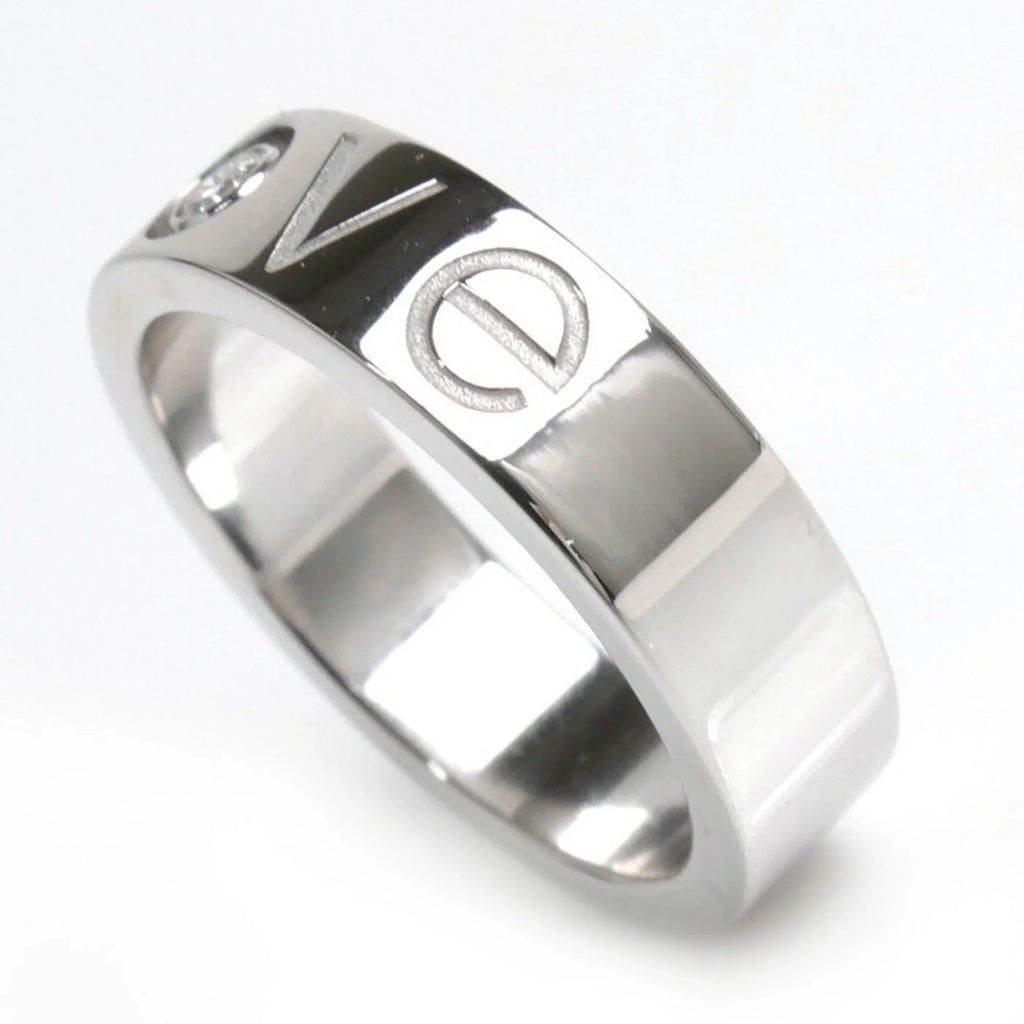 Pre-Owned CARTIER Cartier K18WG White Gold Love Ring 1P Diamond 14.5 Size 55 9.8g 2006 Limited Edition Women's (Good)