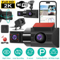 iMounTEK 2K Car DVR 3 Channel Dash Cam Camcorder Camera Recorder with 140° Angle GPS WiFi Night Vision G-sensor Loop Recording Parking Monitor