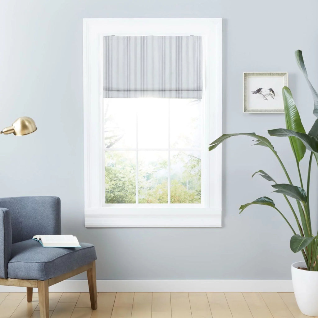 Exclusive Home Ricardo Total Blackout Roman Shade, 23"x64", Grey