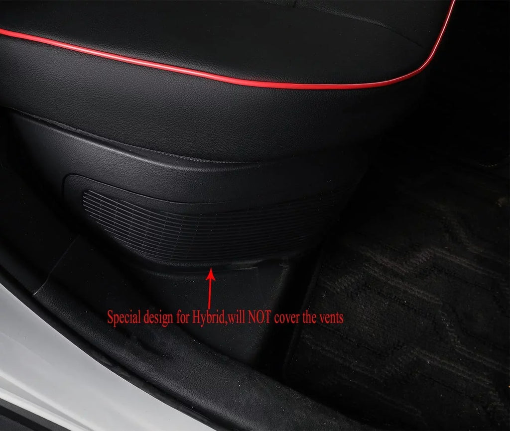 EKR Custom Fit Taos Car Seat Protection for Volkswagen Taos S SE 2022 2023-Full Set Leather Auto Seat Coating with Red Trim)