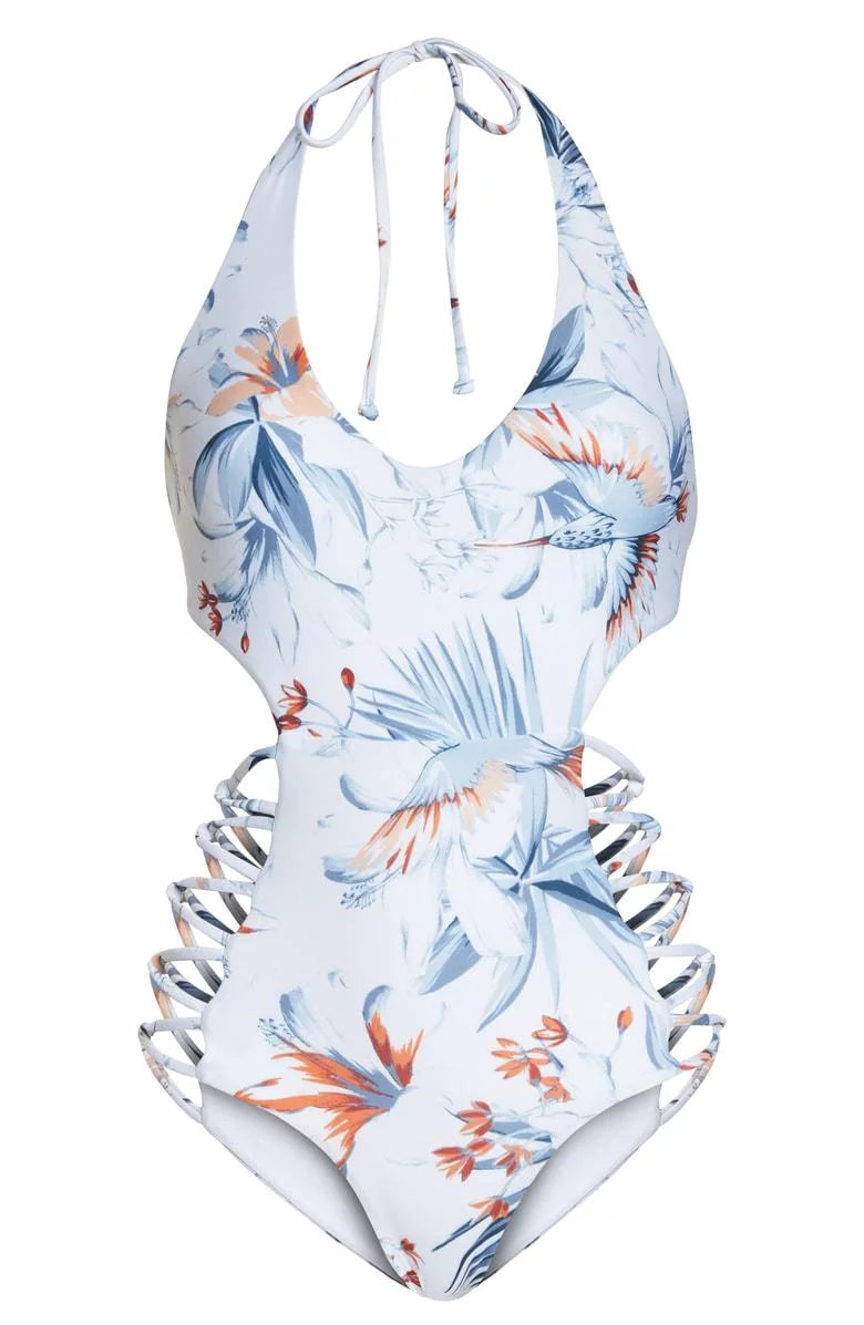 L*Space BIRDS OF PARADISE Fire Tripp Bitsy One Piece Swimsuit, US 12