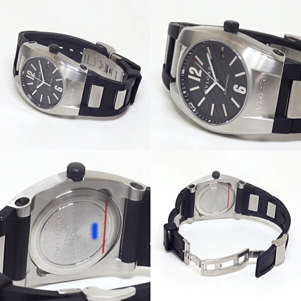 Pre-Owned BVLGARI Bulgari men's watch Ergon EG40S black (black) dial rubber belt self-winding (Good)