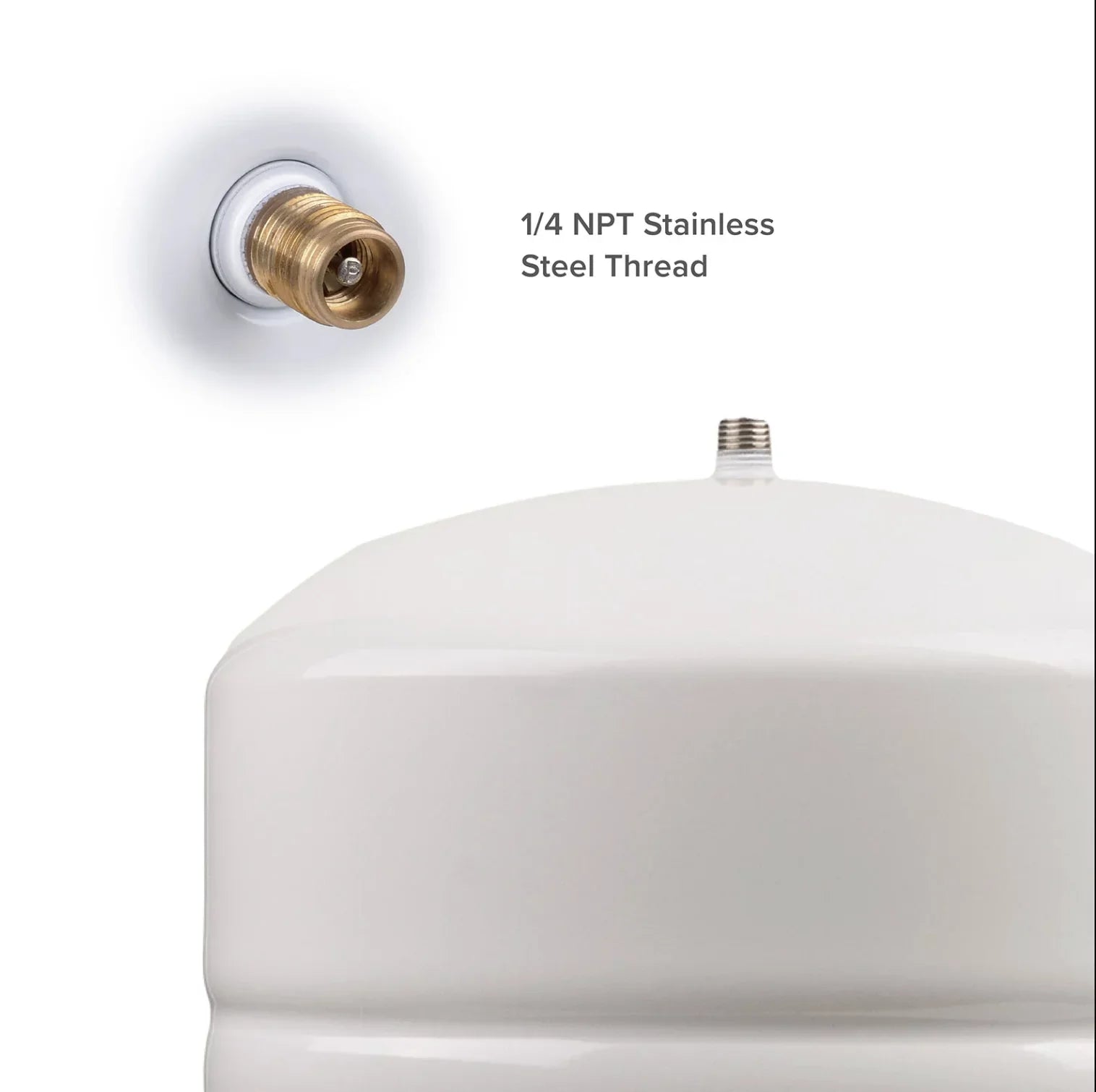 Reverse Osmosis Water Storage Pressure Tank 3.2 Gallon, 2.2 Gallon Capacity + Tank Valve | RO-122- Metal
