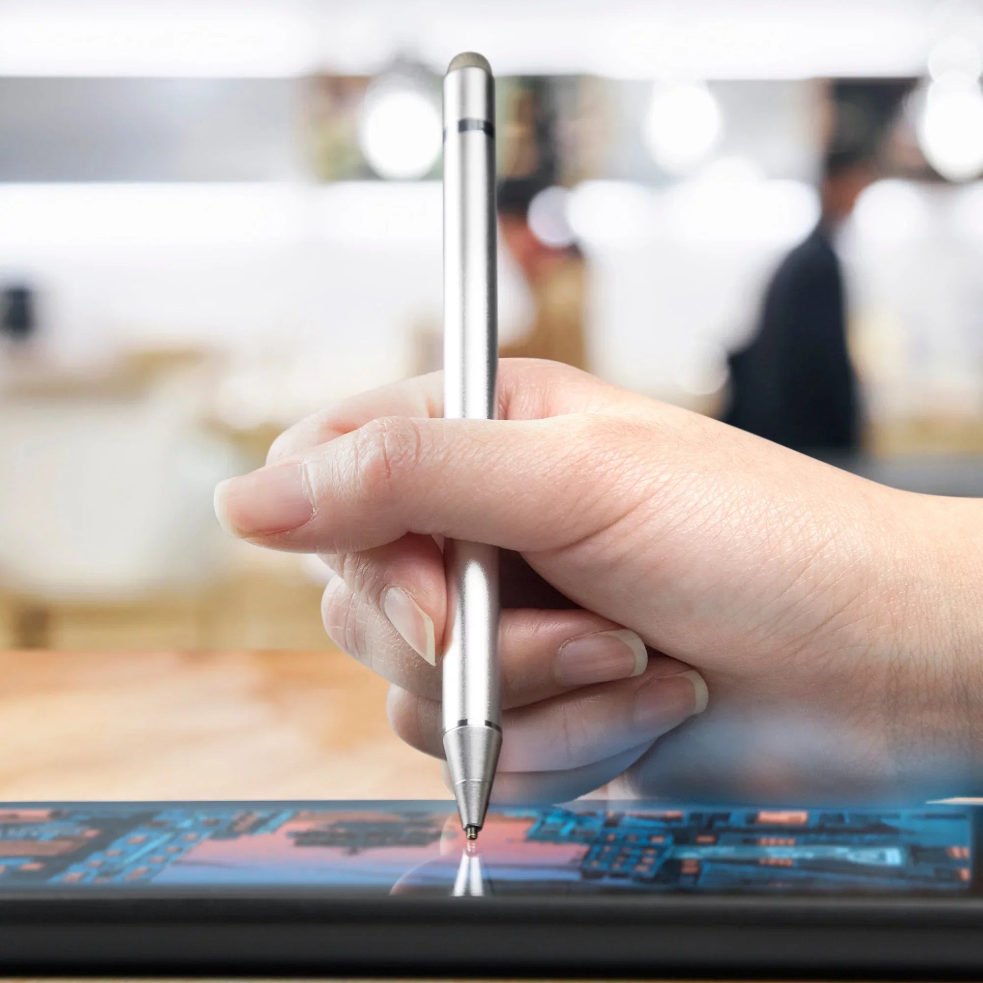 Lenovo C330 Convertible 2-in-1 Chromebook (11.6") Stylus Pen, BoxWave [AccuPoint Active Stylus] Electronic Stylus with Ultra Fine Tip - Metallic Silver