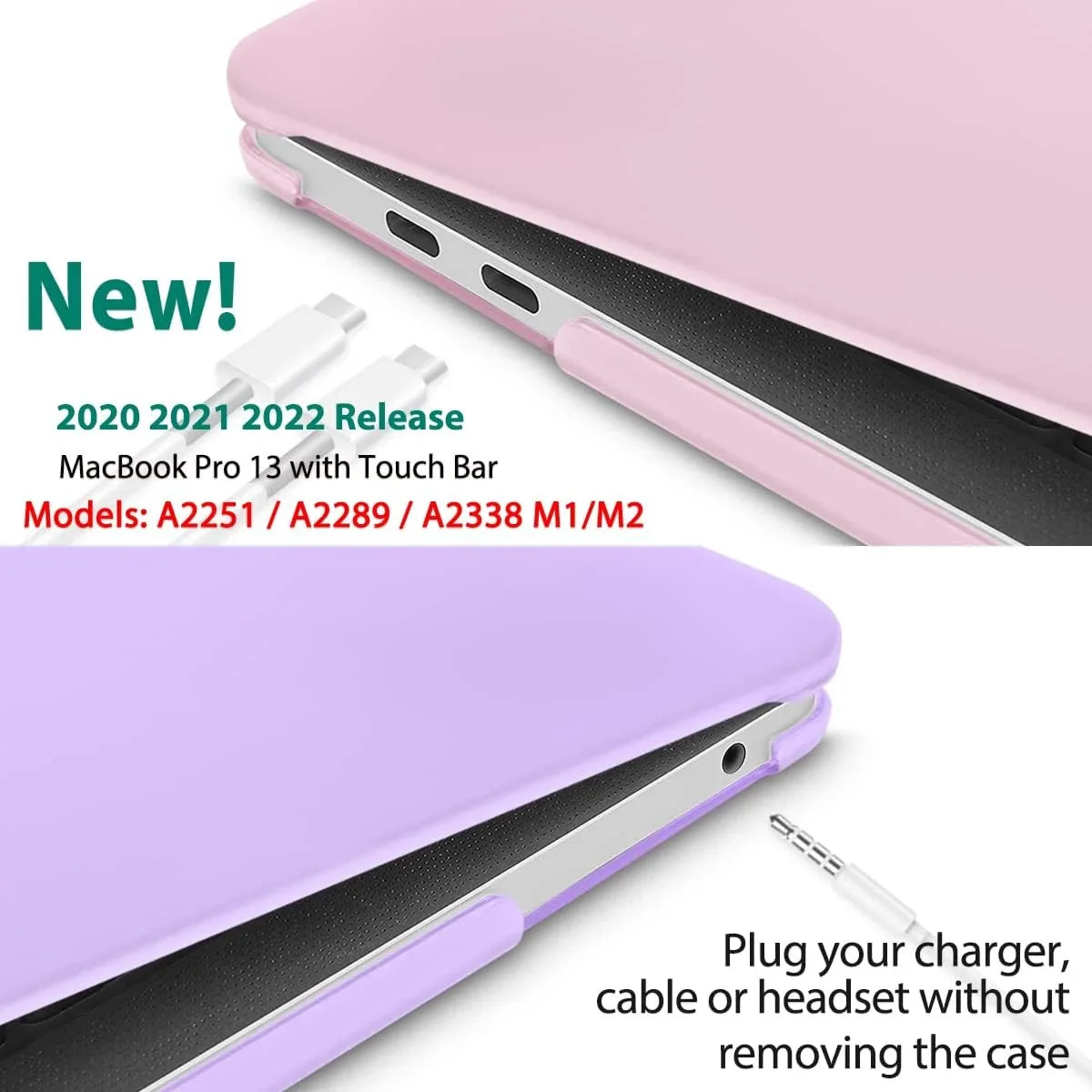 for MacBook Pro 13 Inch Case 2022 2021 2020 Release Model A2338 M2 M1 A2289 A2251, Hard Shell Case