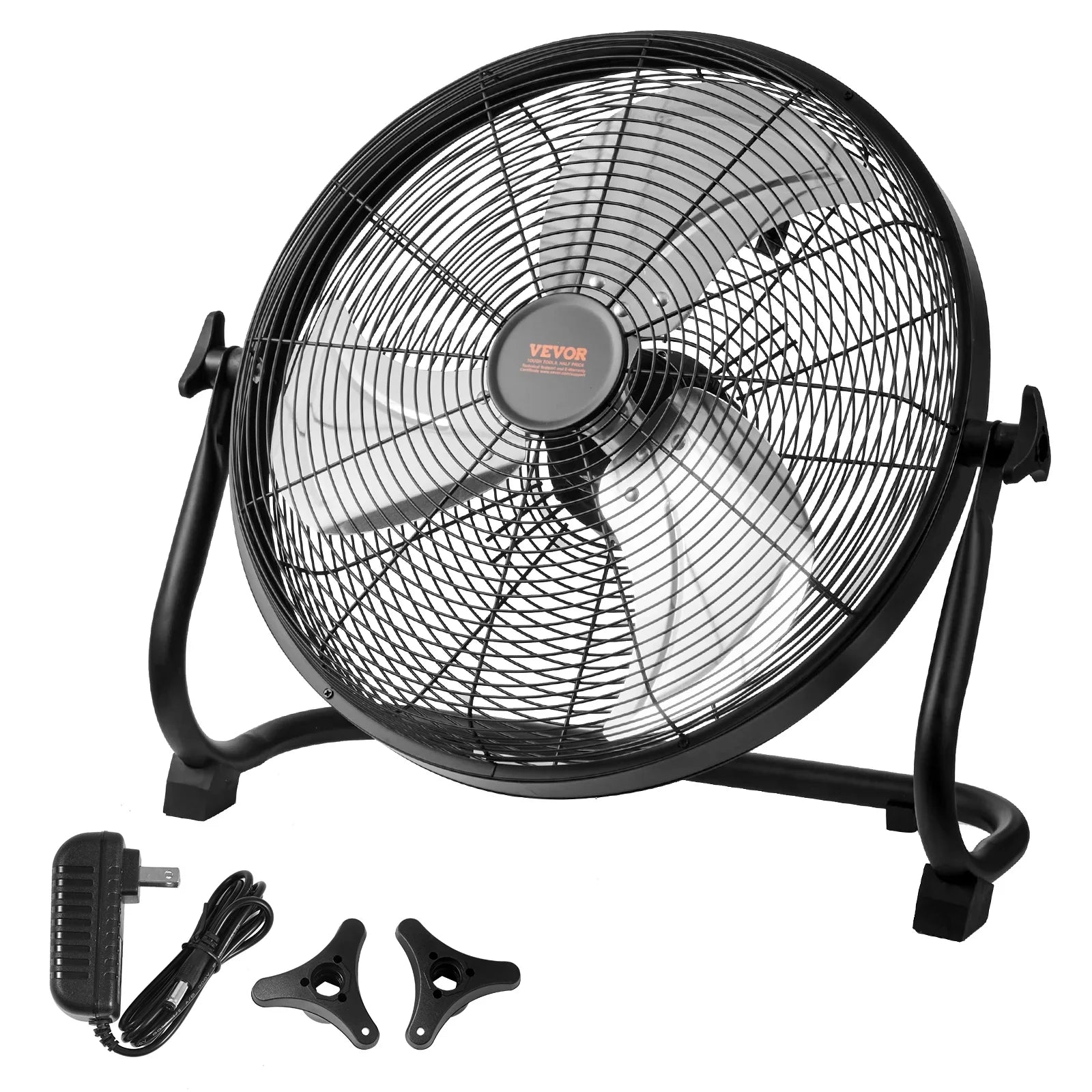 SKYSHALO 16-inch Cordless Fan Heavy Duty Metal Fans Variable Speed 360 Degree Tilt