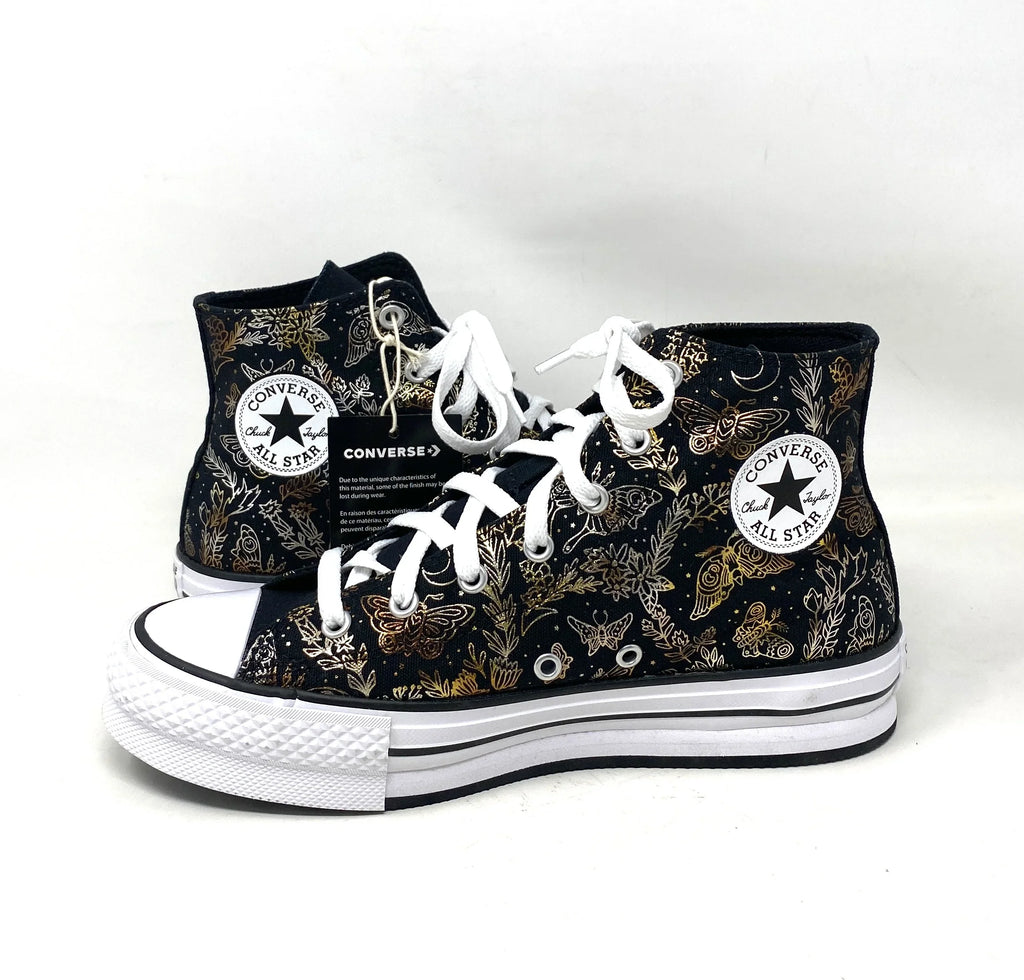 Converse CTAS Lift Platform High Top Black Women's Kids Canvas Sneakers A01511C