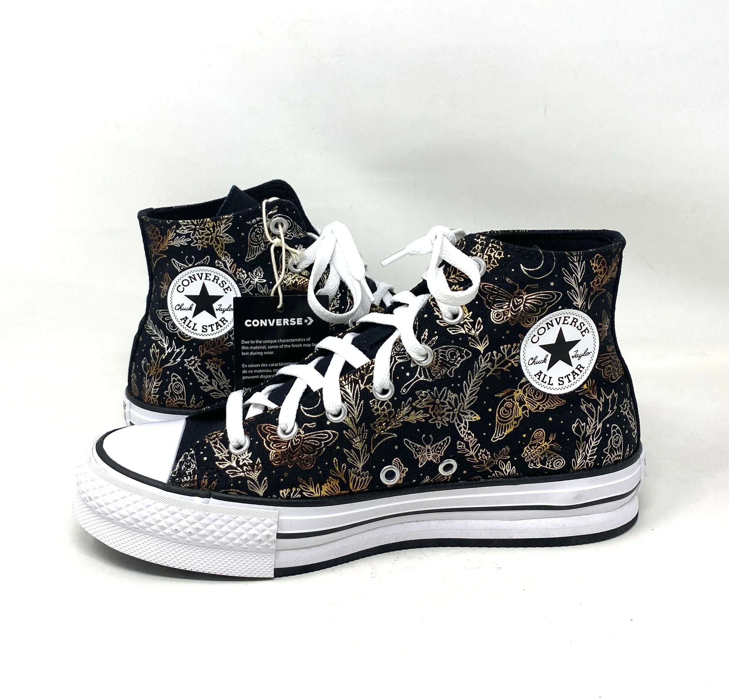 Converse CTAS Lift Platform High Top Black Women's Kids Canvas Sneakers A01511C