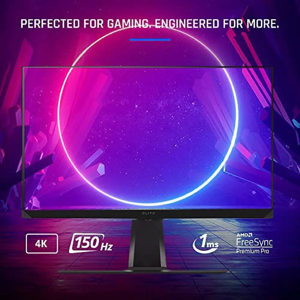 ViewSonic ELITE XG320U 32 Inch 4K UHD 1ms 150Hz Gaming Monitor with FreeSync Premium Pro, HDR 600, HDMI, DisplayPort, USB, and Advanced Ergonomics for Esports , Black