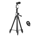 53-Inch Vlogging Kit with Tripod - Includes LED Light, Microphone, Smartphone Clip, and Remote Control for Video Recording, Microfilm Production, and Live Streaming