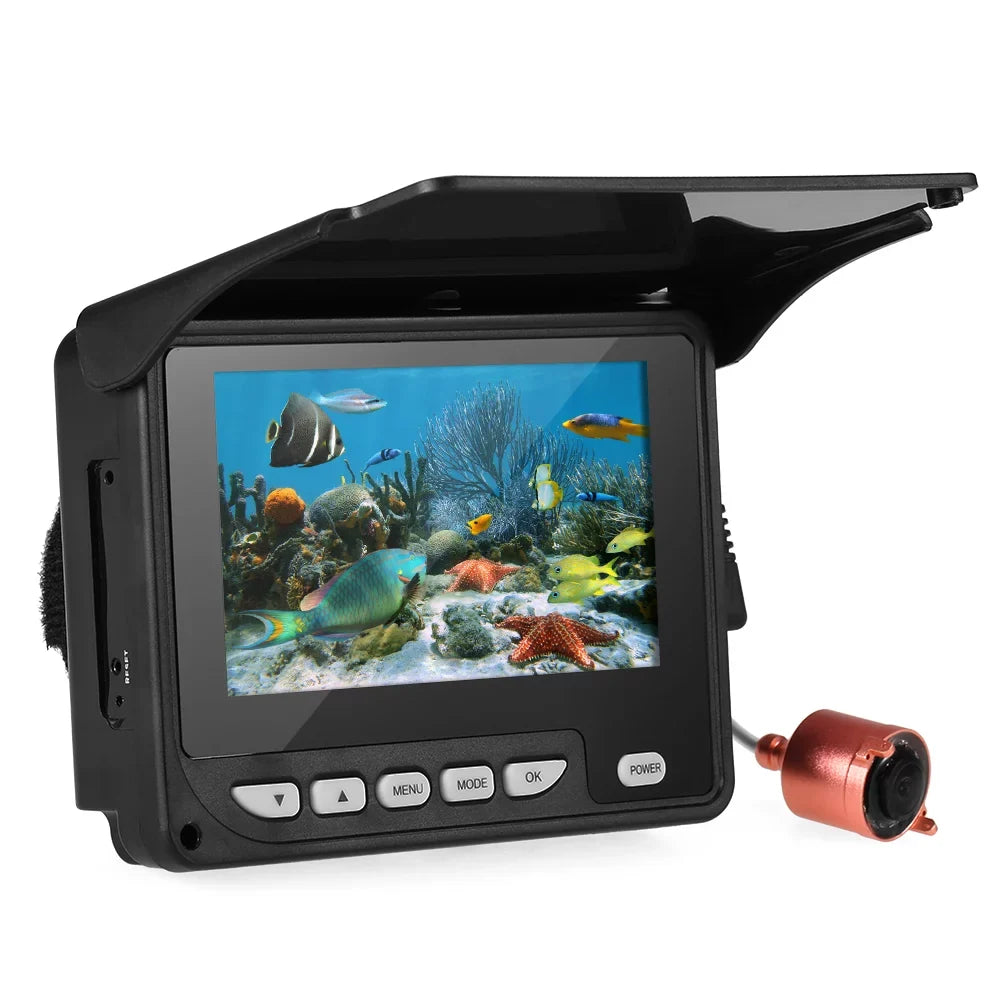 Arealer 4.3 Inch Portable Underwater Fishing Camera Fish Finder Waterproof Night Vision Ice Watercraft Fishing Camera 20M Cable with Carry Bag