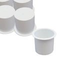 Red Hound Auto 100 Cup Holder Plastic Pocket Recessed Insert Universal for Craft RV Car Truck Sofa Game Table Marine Pontoon Motorhome Bulk Camper White