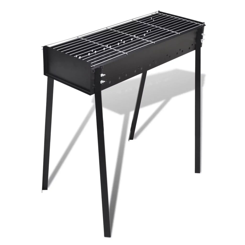moobody Charcoal BBQ Stand Steel Barbecue Grill Black for Camping Cooking, Grilling, Smoking, Picnic, Hiking, Party, Garden, Patio 29.5 x 18.5 x 30 Inches (L x W x H)
