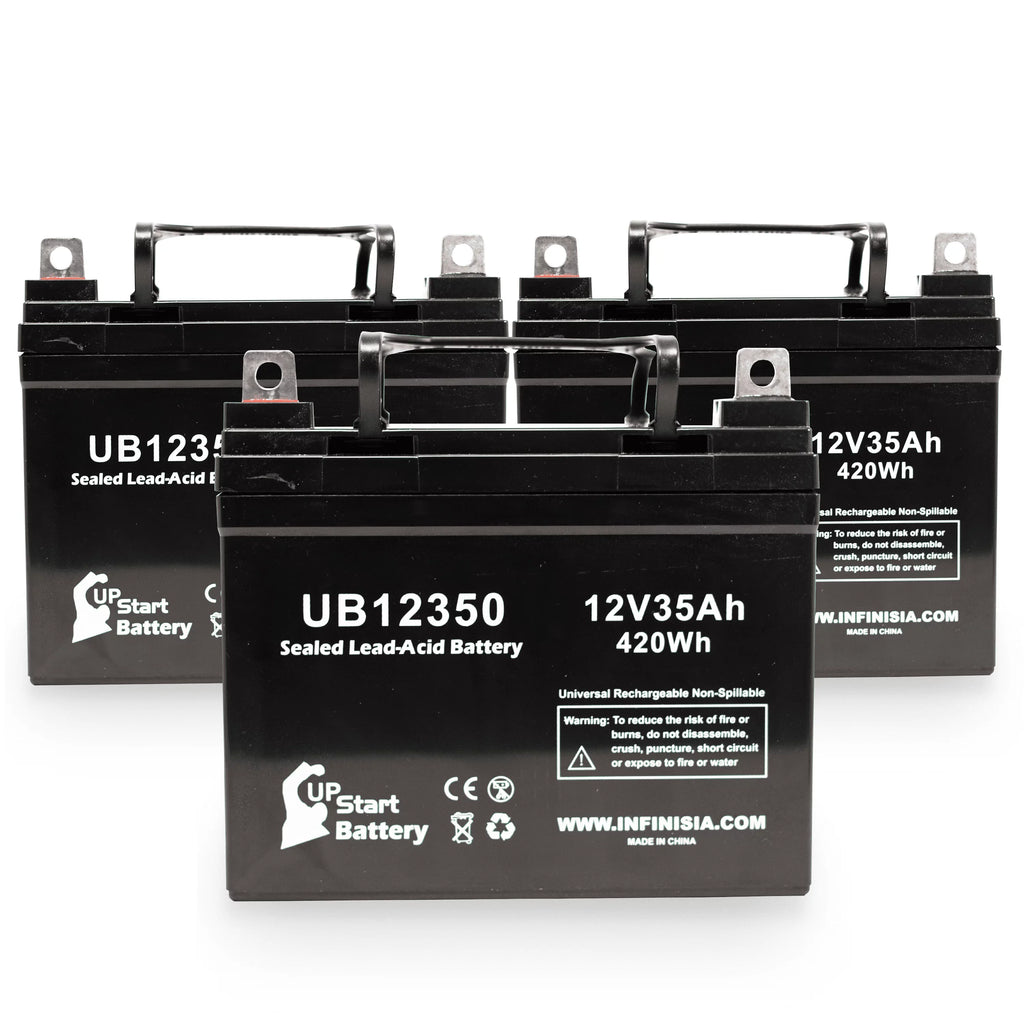 3x Pack - Fitting Imc Heartway Smart RT Battery - Replacement UB12350 Universal Sealed Lead Acid Battery (12V, 35Ah, 35000mAh, L1 Terminal, AGM, SLA)