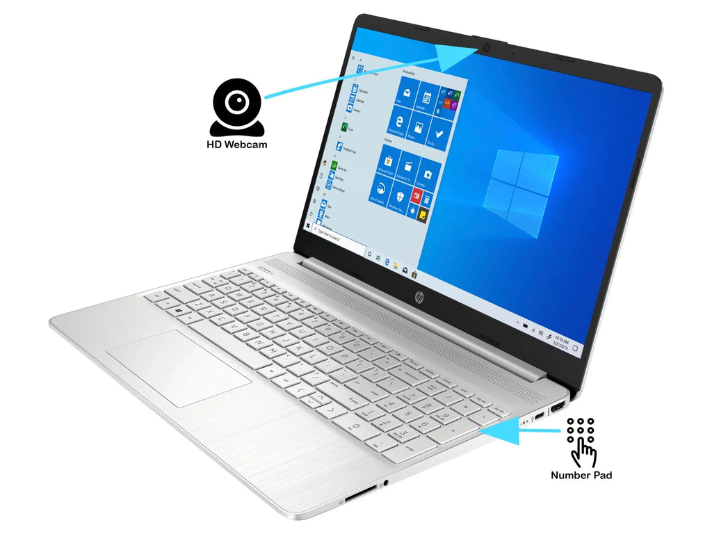 HP 15 Notebook, 15.6" HD Display, i5-1135G7 Upto 4.2GHz, 8GB RAM, 512GB NVMe SSD, HDMI, Card Reader, Wi-Fi, Bluetooth, Windows 10 Home
