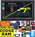 FITS 06-10 DODGE RAM AM/FM USB/BLUETOOTH TOUCHSCREEN CAR RADIO STEREO PKG. INCLUDES VEHICLE SPECIFIC INSTALLATION HARDWARE INCLUDING DASH KIT, WIRE HARNESS, AND ANTENNA ADAPTER WHEN REQIRED.