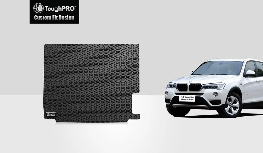 ToughPRO - Trunk Mat Suitable with BMW X3 - All Climate Heavy Duty (Made in USA) - Black Rubber - 2017