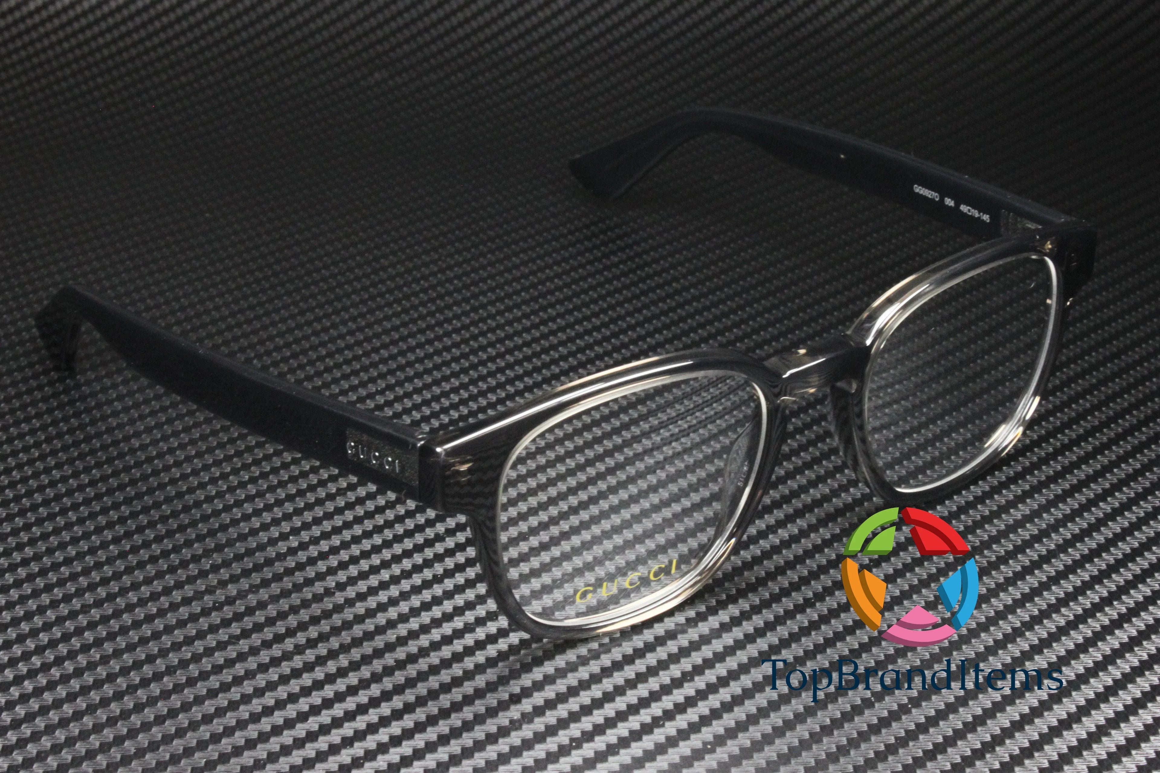 GUCCI GG0927O 004 Rectangular Square Grey Shiny Demo Lens 49 mm Men's Eyeglasses