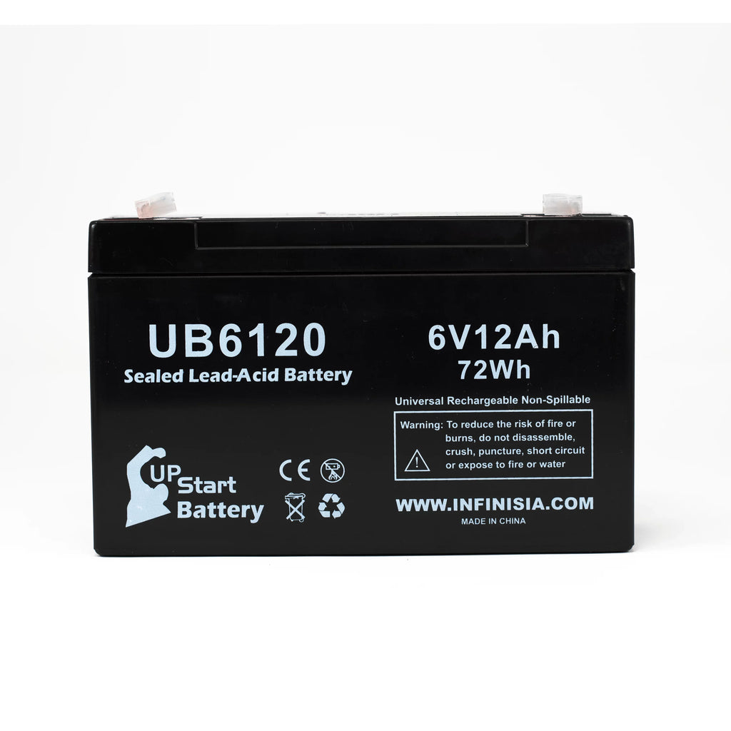 3x Pack - Suitable Tripp-Lite 850 Battery - Replacement UB6120 Universal Sealed Lead Acid Battery (6V, 12Ah, 12000mAh, F1 Terminal, AGM, SLA) - Includes 6 F1 to F2 Terminal Adapters