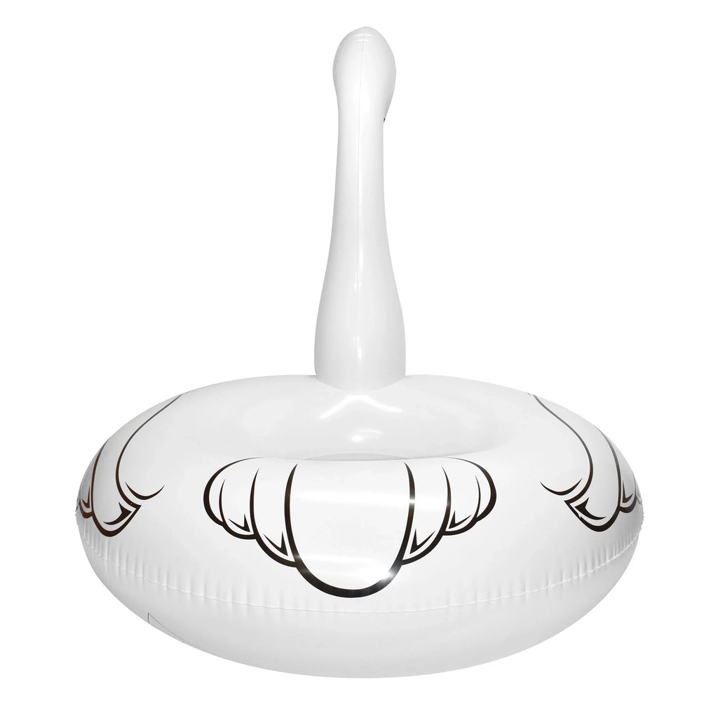 CocoNut Float: Majestic White Swan Pool Ring - 48"x43" Inflatable, Jumbo Round Water Raft, Anti-Leak, Long-lasting Party