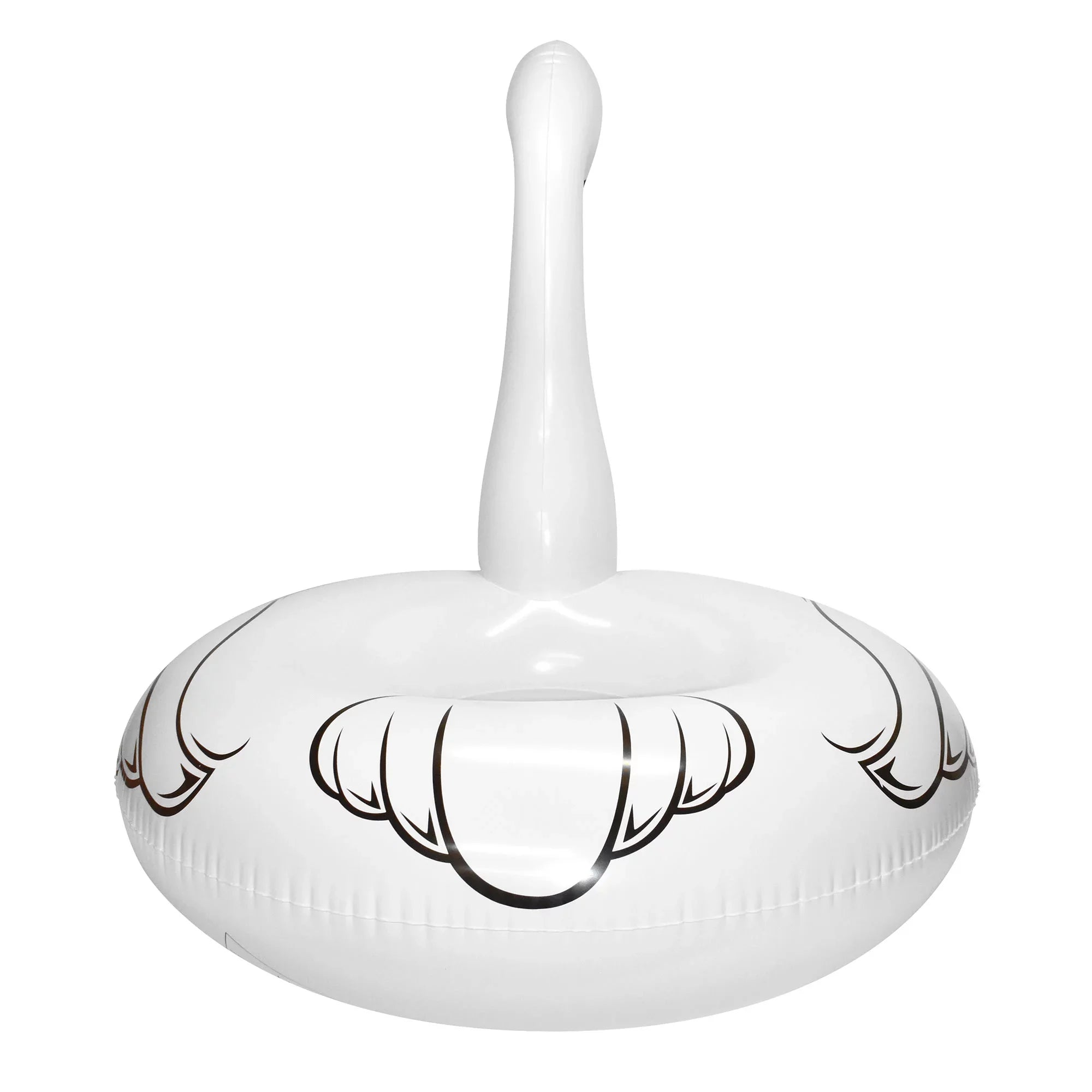 CocoNut Float: Majestic White Swan Pool Ring - 48"x43" Inflatable, Jumbo Round Water Raft, Anti-Leak, Long-lasting Party