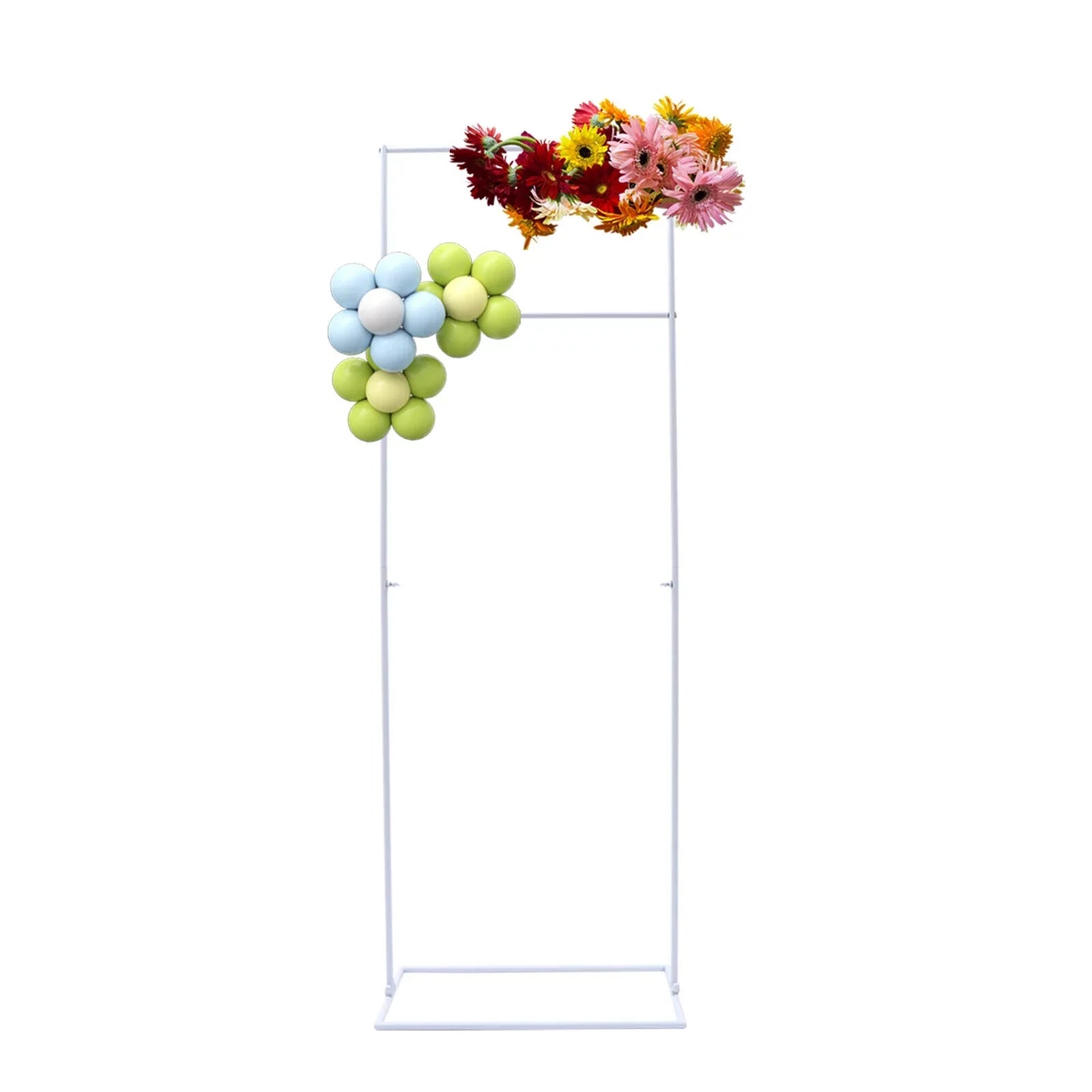 White/Golden Wedding Arch Rectangle Backdrop Stand Iron Balloon Flower Display Frame Decor