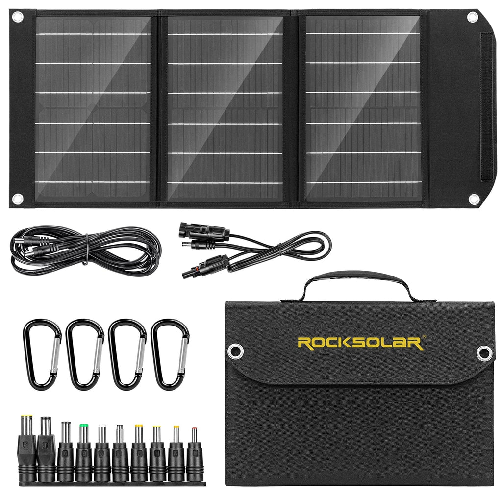 ROCKSOLAR Ready 200W Portable Power Station with a 30W Foldable Solar Panel Solar Generator Kit