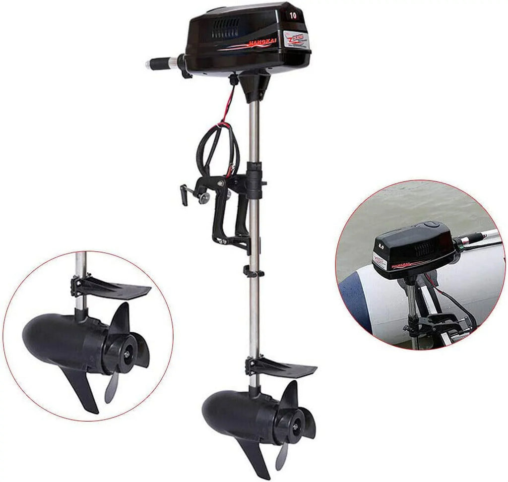 Miumaeov 10HP Electric Outboard Motor Brushless Ship Engine Tiller Control Heavy Duty Outboard Trolling Motor 60V 2200W Fishing Craft Engine for Kayak Fishing Watercraft Canoe Trolling Propeller