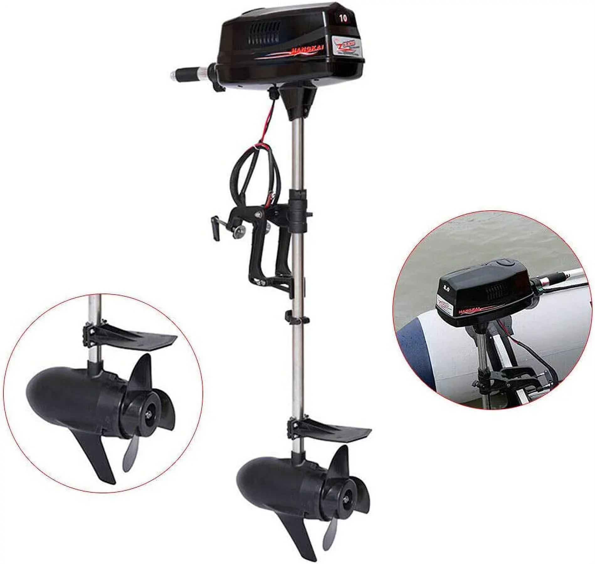 Miumaeov 10HP Electric Outboard Motor Brushless Ship Engine Tiller Control Heavy Duty Outboard Trolling Motor 60V 2200W Fishing Craft Engine for Kayak Fishing Watercraft Canoe Trolling Propeller