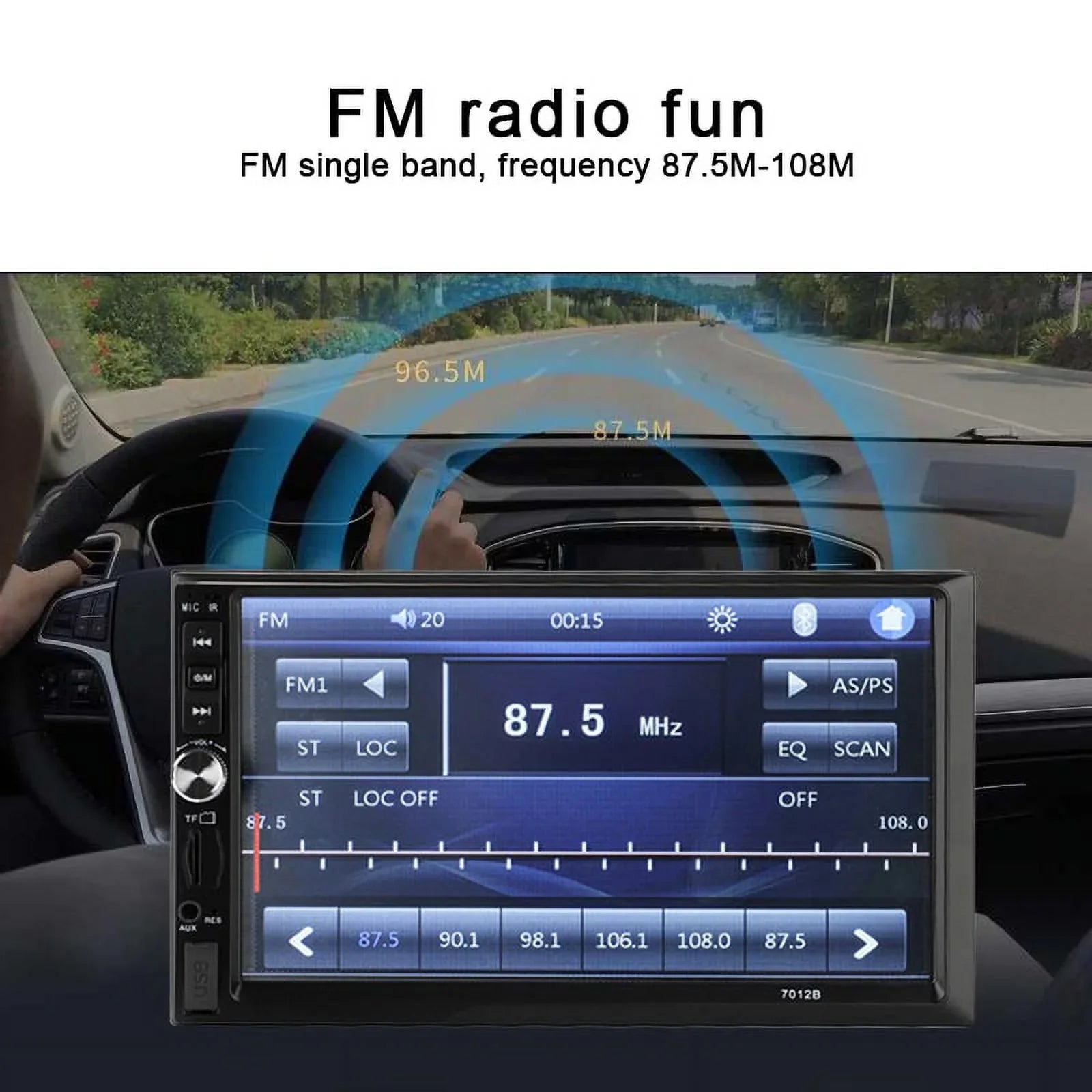 Polarlander Car Stereo Car Audio Double Din 7-inch HD Touch Screen Car radio Player with Multimedia SD USB FM AUX MP5/4/3 mirror link function Bluetooth with 4LED backup camera