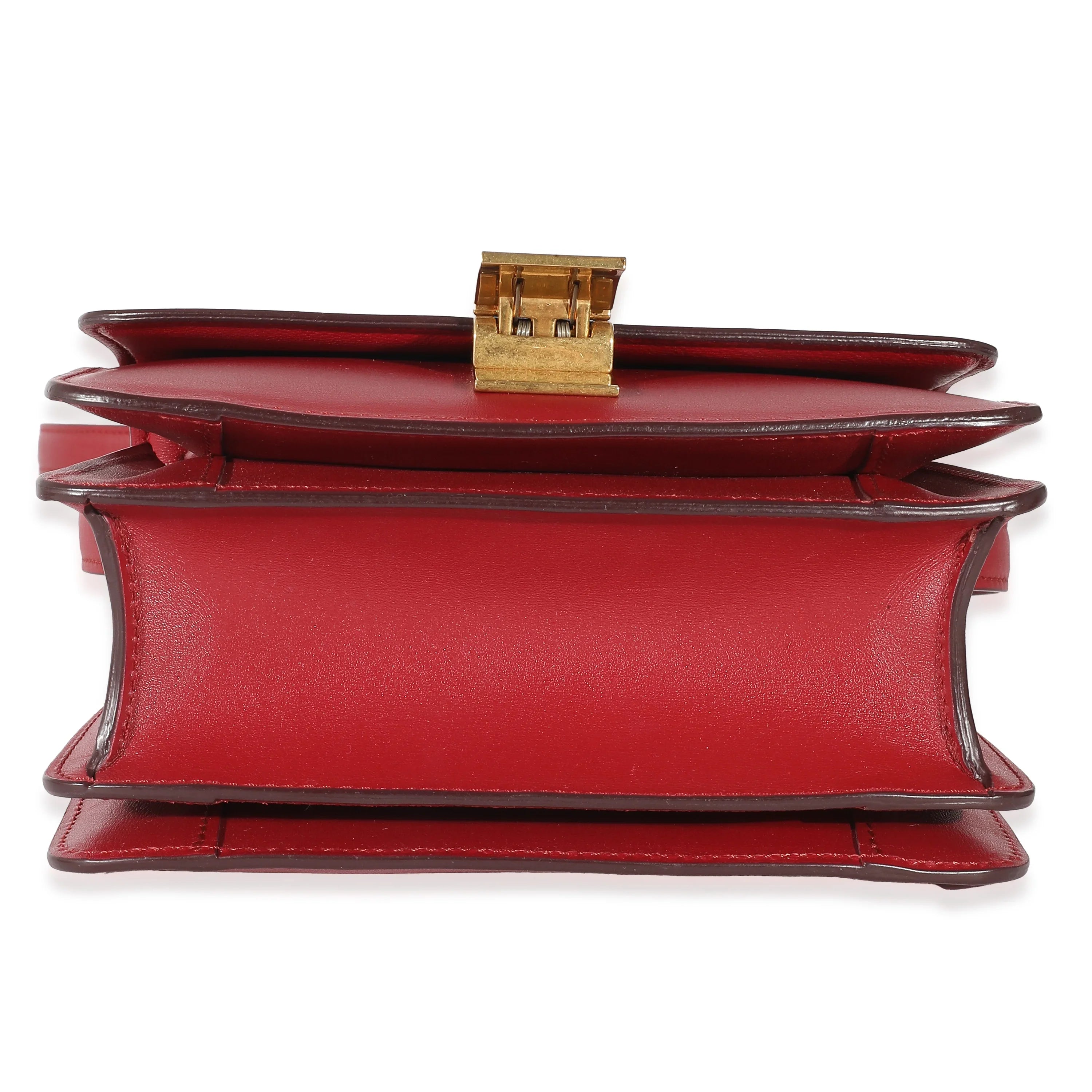 Celine Red Smooth Calfskin Small Classic Box Bag Pre-Owned