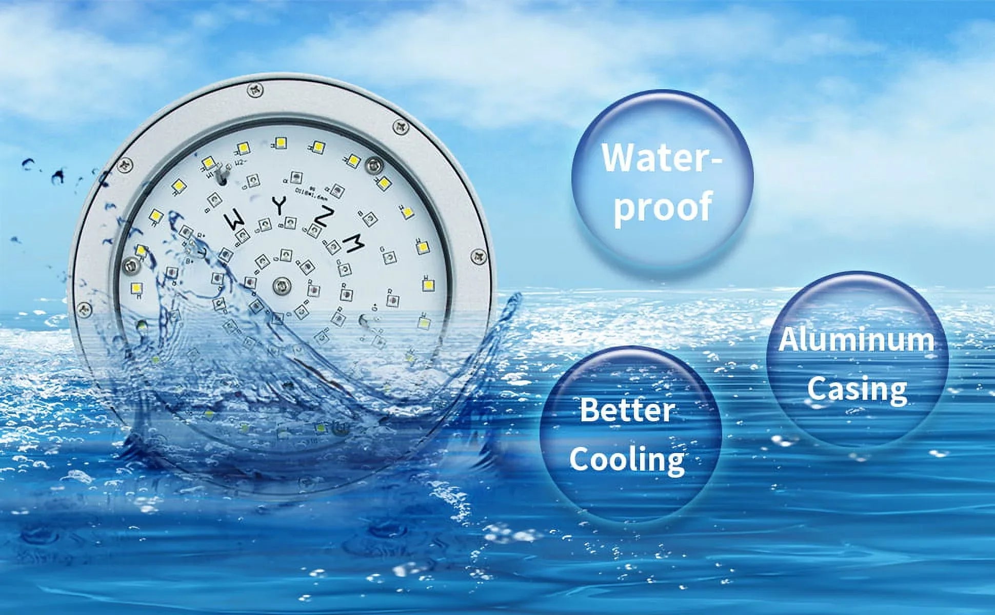 LED Pool Lights for Inground Pool,120V 40W Waterproof Color Splash LED Bulb Replacement for 500W Pentair and Hayward Fixture (120V-RGB+White)