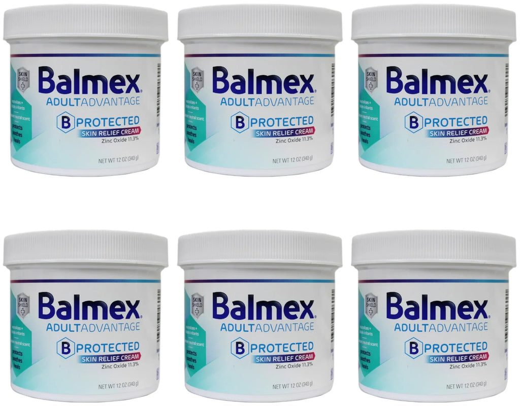 Balmex Adult Advantage B-Protected Skin Relief Cream, with Skin Shield Technology to Protect - Soothe and Heal Sensitive Skin, 12oz