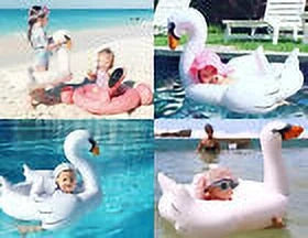 Kids Swan Float Toy - Inflatable Rideable Raft for Swimming Pool Fun, Celebrity Style