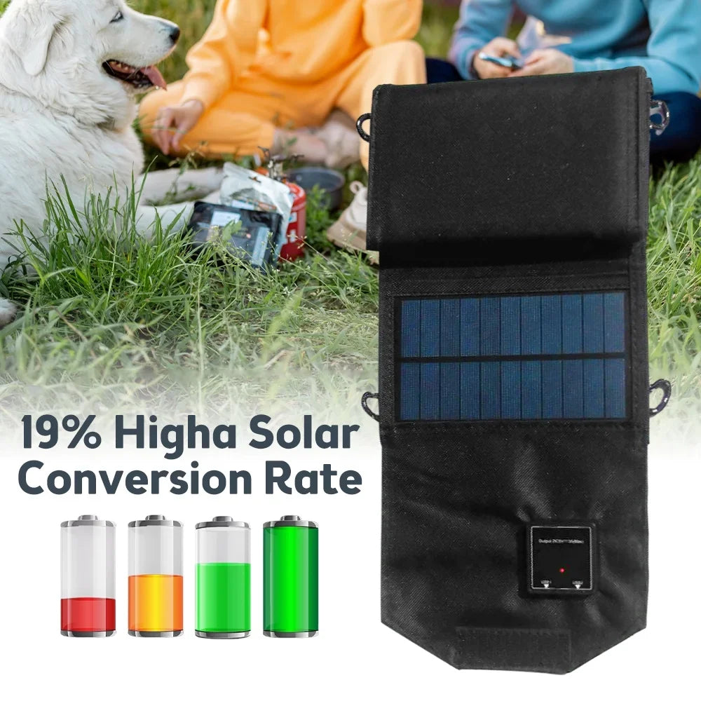 OWSOO 12W Foldable Solar Panel , Dual USB Recharger for Camping Travel