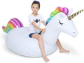 Big Inflatable Unicorn Pool Float Floatie Ride On with Fast Valves Large Rideable Blow Up Summer Beach Swimming Pool Party Lounge Raft Decorations Toys Kids Adults