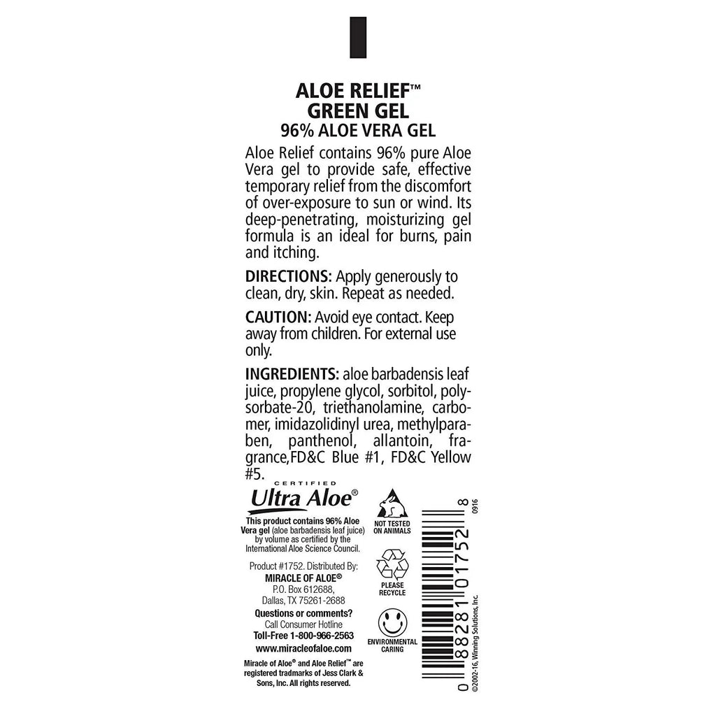 Miracle of Aloe Aloe Gel 1 oz 12 pk
