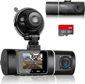 Abask J05 Dashcam Front and Inside Dual 1080P FHD - Angle 170°/140° With Night Vision,Parking Mode,G-Sensor,Loop Recording,WDR - With 32GB Card