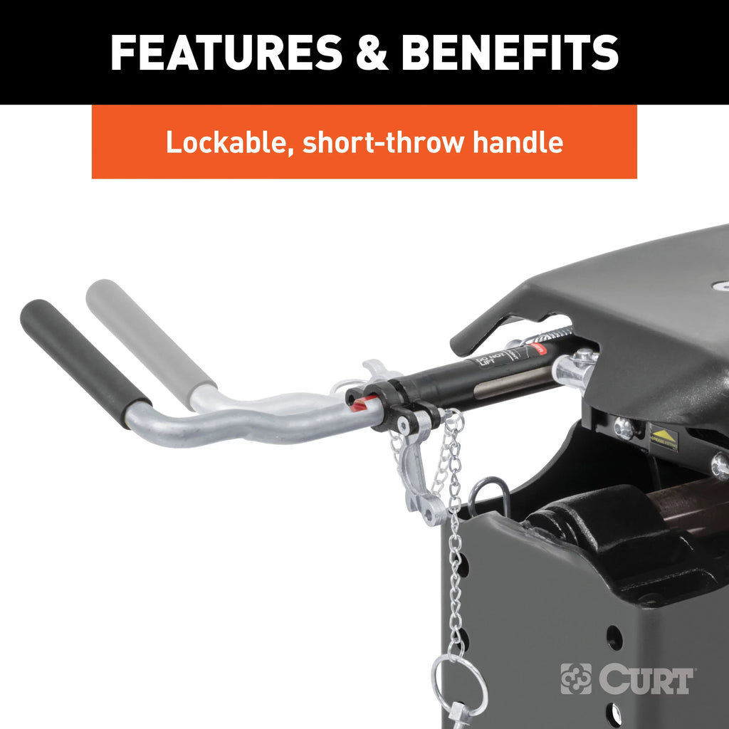 CURT 16677 Q20 5th Wheel Slider Hitch, 20,000 lbs, Select Ford F-250, F-350, F-450, 6.75-Foot Bed Puck System