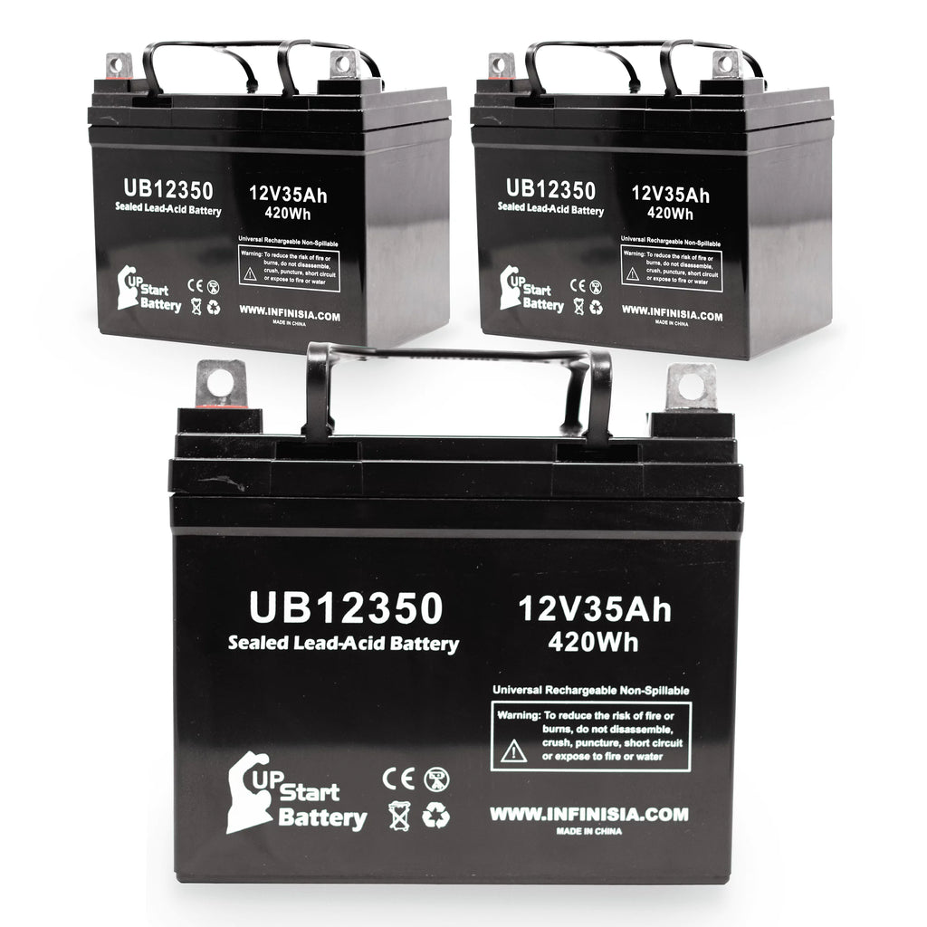 3x Pack - Fitting Imc Heartway Smart RT Battery - Replacement UB12350 Universal Sealed Lead Acid Battery (12V, 35Ah, 35000mAh, L1 Terminal, AGM, SLA)