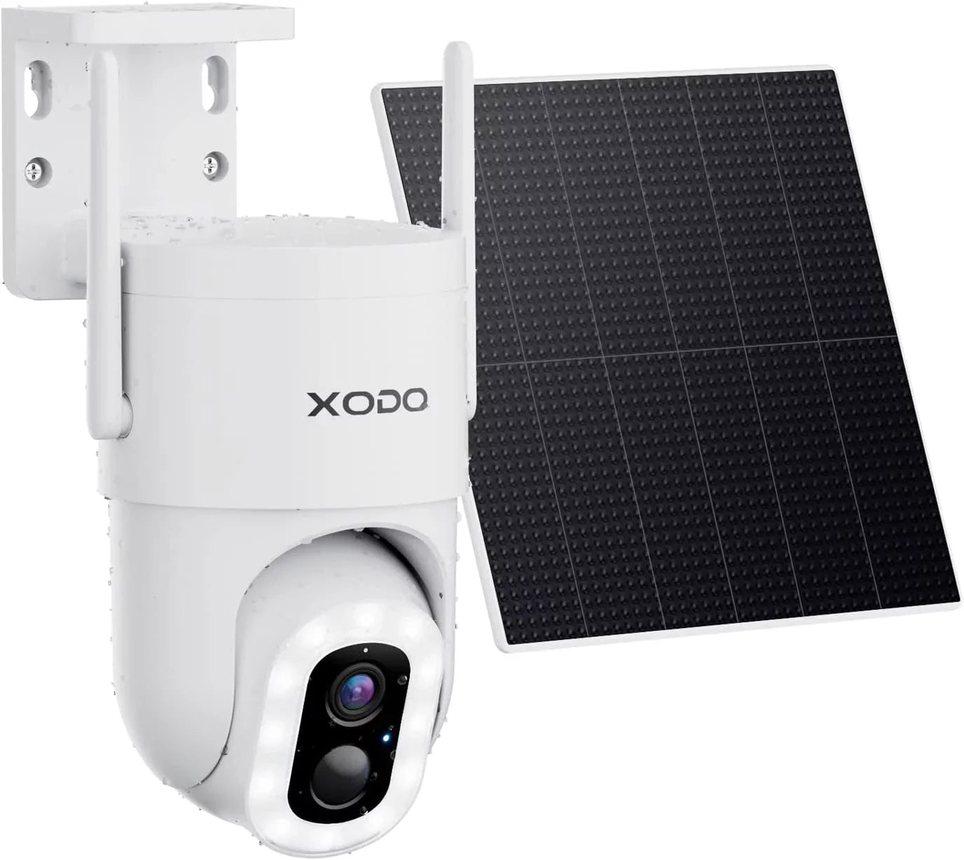XODO E15 Solar Outdoor Wireless Camera for Home Security System, 2K 3MP Floodlight Pan-Tilt 360° View Cam with Color Night Vision, 2-Way Audio, Motion Detection, Siren, App Remote – Cloud/SD