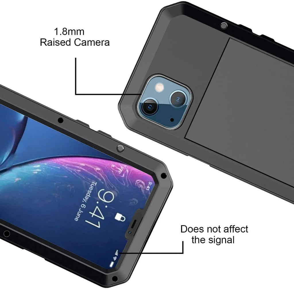 Gorilla Glass Aluminum Metal iPhone 12 Pro Max Case (Silver) Heavy Duty Military Grade Shockproof and Scratch Durable Protection, Rugged Outdoor Travel