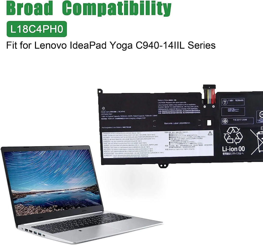 JIAZIJIA L18C4PH0 5B10W67180 5B10T11586 Laptop y Replacement for Lenovo IdeaPad Yoga C940-14IIL 2019 81Q9002GUS