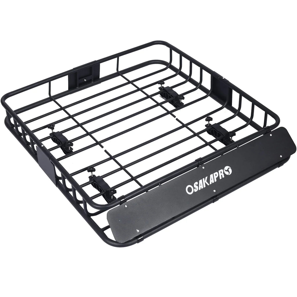Universal Fit Black Steel Top Mount Roof Rack 43" Heavy-Duty Steel Condition - Rooftop Cargo Carrier Basket